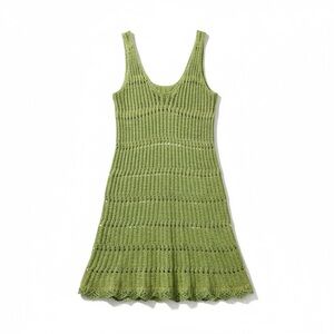 Cecilia Prado Due Shimmer Green Net Resort Beach Summer Designer Tank Dress XL